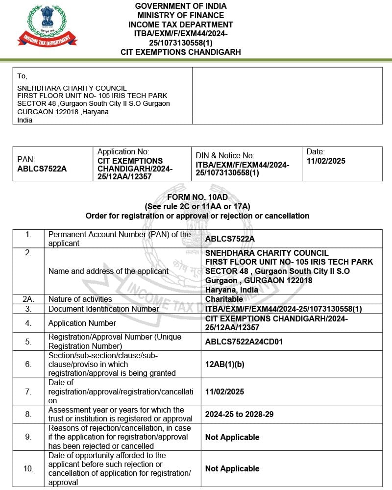 12A Registration Certificate