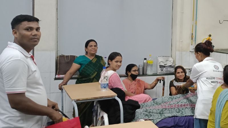 Distribution of Clothes to New Born Baby at Civil Hospital, Sector 10, Gurgaon, Haryana