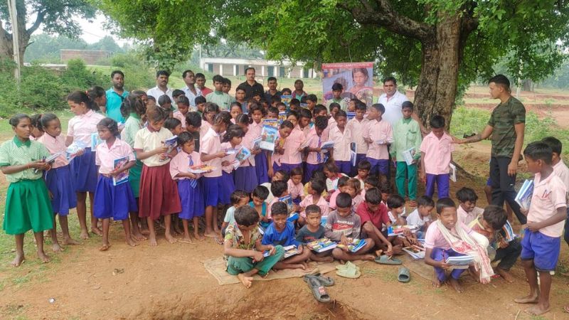 Stationery Distribution in Siram Village, Burmu, Ranchi, Jharkhand