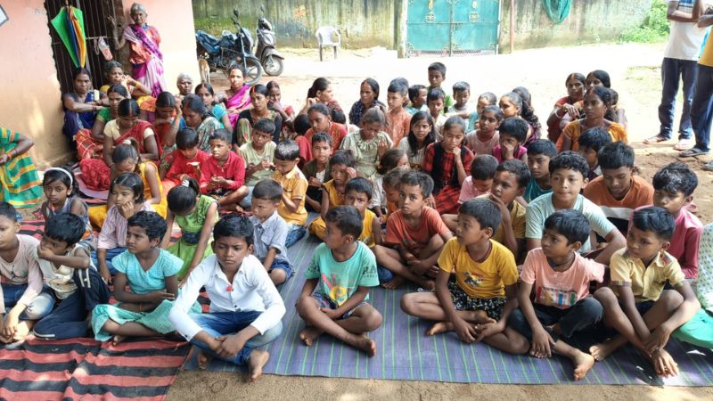 Distribution of Stationery at Village Salhan, Block Budmu, District Ranchi, Jharkhand