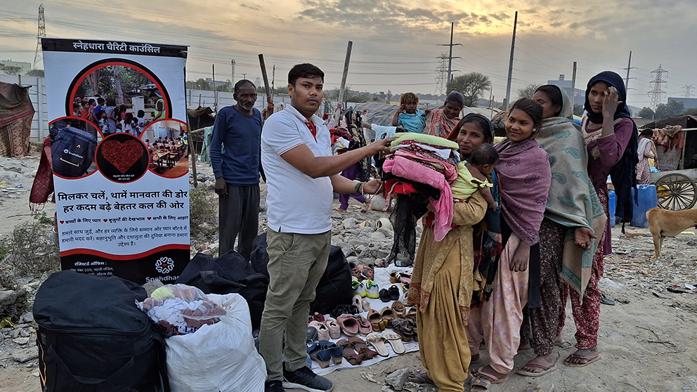 19th Feb'25 Cloth, Crockery & Shoes Distribution Drive Near Banjara Market, Sec 75,Ggn